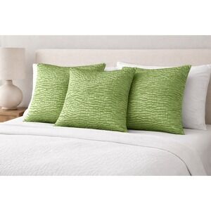VILLA Textured Lime Green Euro Sham Pillow Cover Decorative Accent